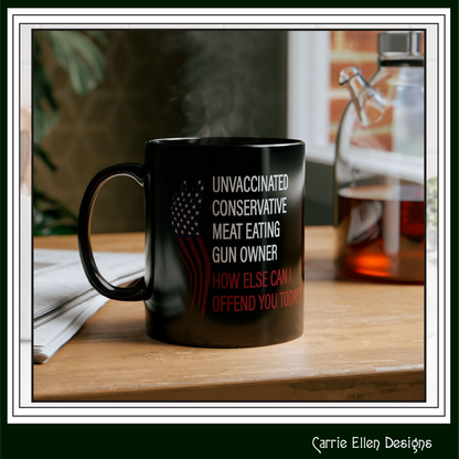 Bold Humor – How Can I Offend You Today Black Ceramic Mug | Snarky Adult Humor Coffee Cup (P6096) – 11oz & 15oz