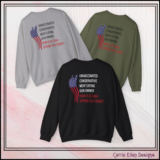 Bold Humor – How Can I Offend You Today Crewneck Sweatshirt | Sarcastic Adult Humor Unisex Pullover
