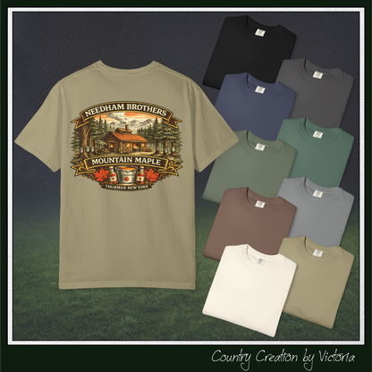 Needham Brothers Mountain Maple Short Sleeve T-Shirt, Comfort Colors Pigment Dyed Tee(3891)