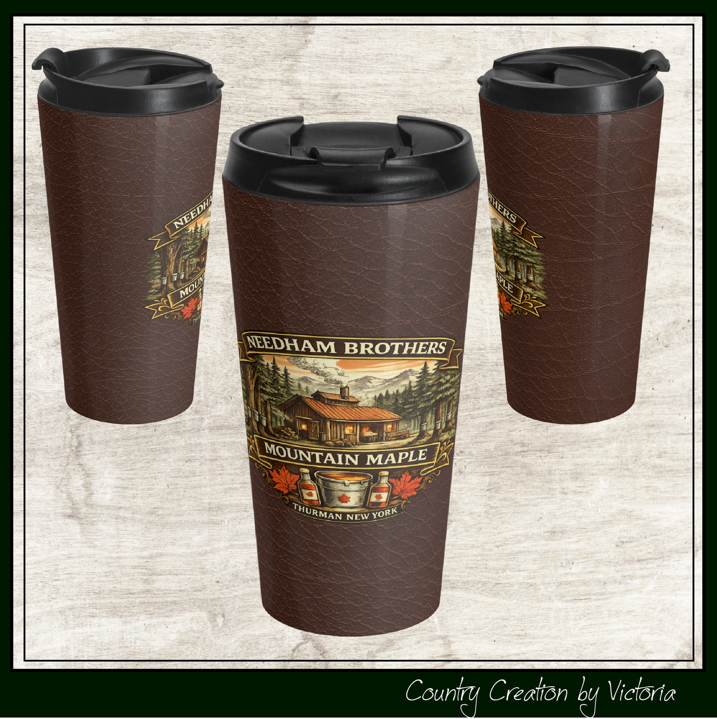 Needham Brothers Mountain Maple 15 oz Stainless Steel Travel Mug (3889)