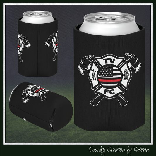 TV FC Maltese Cross Firefighter Logo Can Cooler | American Flag Thin Red Line (3005)