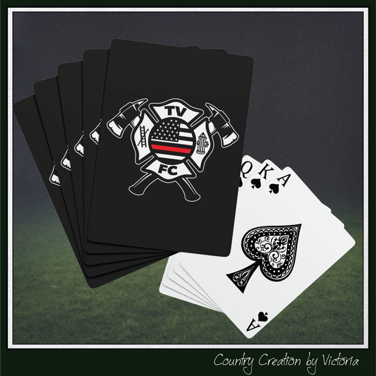 TV FC Thin Red Line Flag Firefighter Maltese Cross Poker Playing Cards (3006)