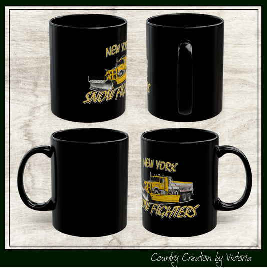 New York Snow Fighters Black Ceramic Coffee Mug, 15 and 15oz (3960)