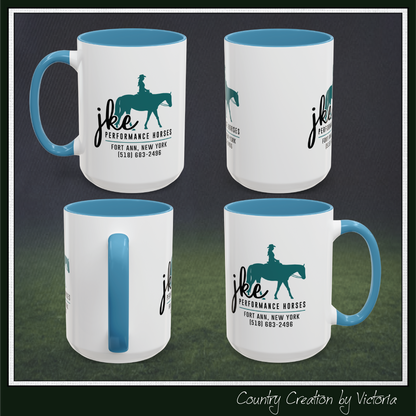 JKE Performance Horses Ceramic Color Accent Coffee Mug (3969)