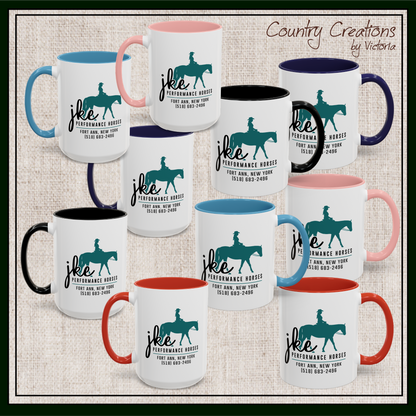JKE Performance Horses Ceramic Color Accent Coffee Mug (3969)