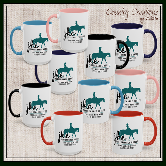 JKE Performance Horses Ceramic Color Accent Coffee Mug (3969)