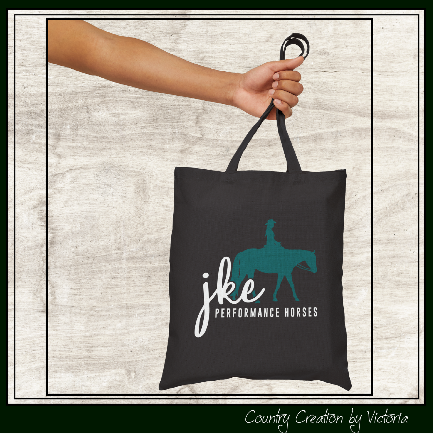 JKE Performance Horses Canvas Tote Bag (3971)