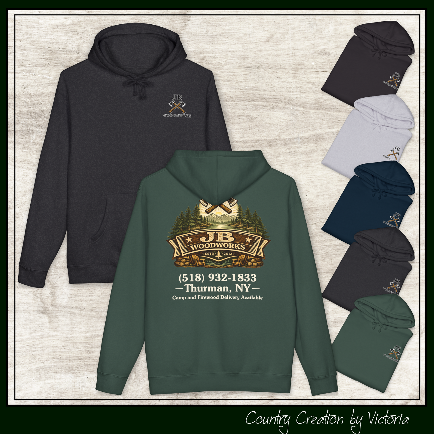 JB Woodworks Independent Trading Co. Heavy-Weight Fleece Lined Hoodie (3978)