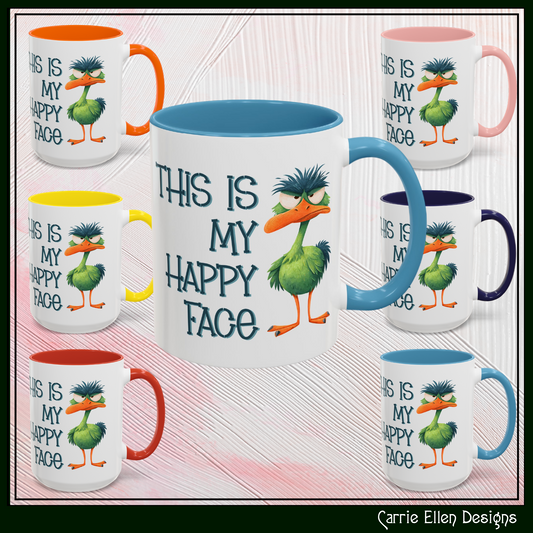 This Is My Happy Face Accent Coffee Mug | Sarcastic Saying | 11oz 15oz Ceramic Mug (4252)