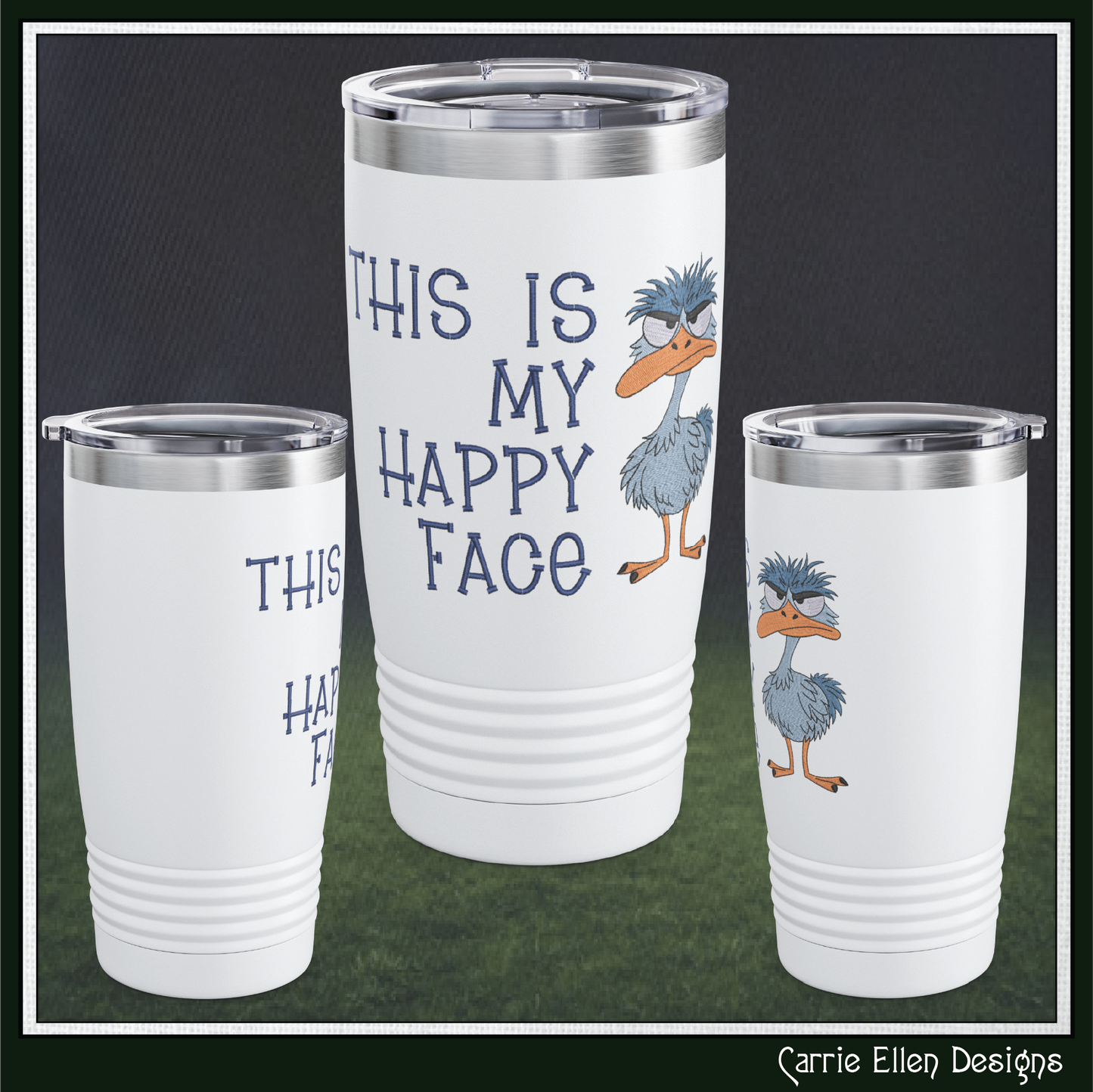 My Happy Face Sarcastic 20oz Stainless Steel Insulated Ring Necked Tumbler (4253)
