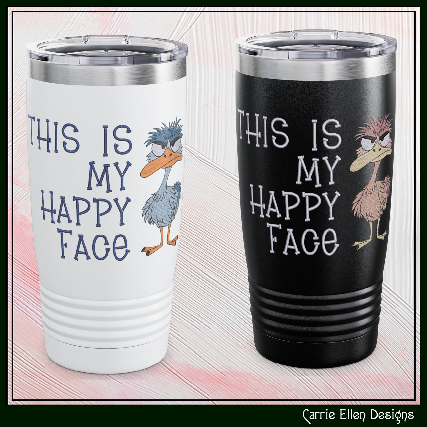 My Happy Face Sarcastic 20oz Stainless Steel Insulated Ring Necked Tumbler (4253)