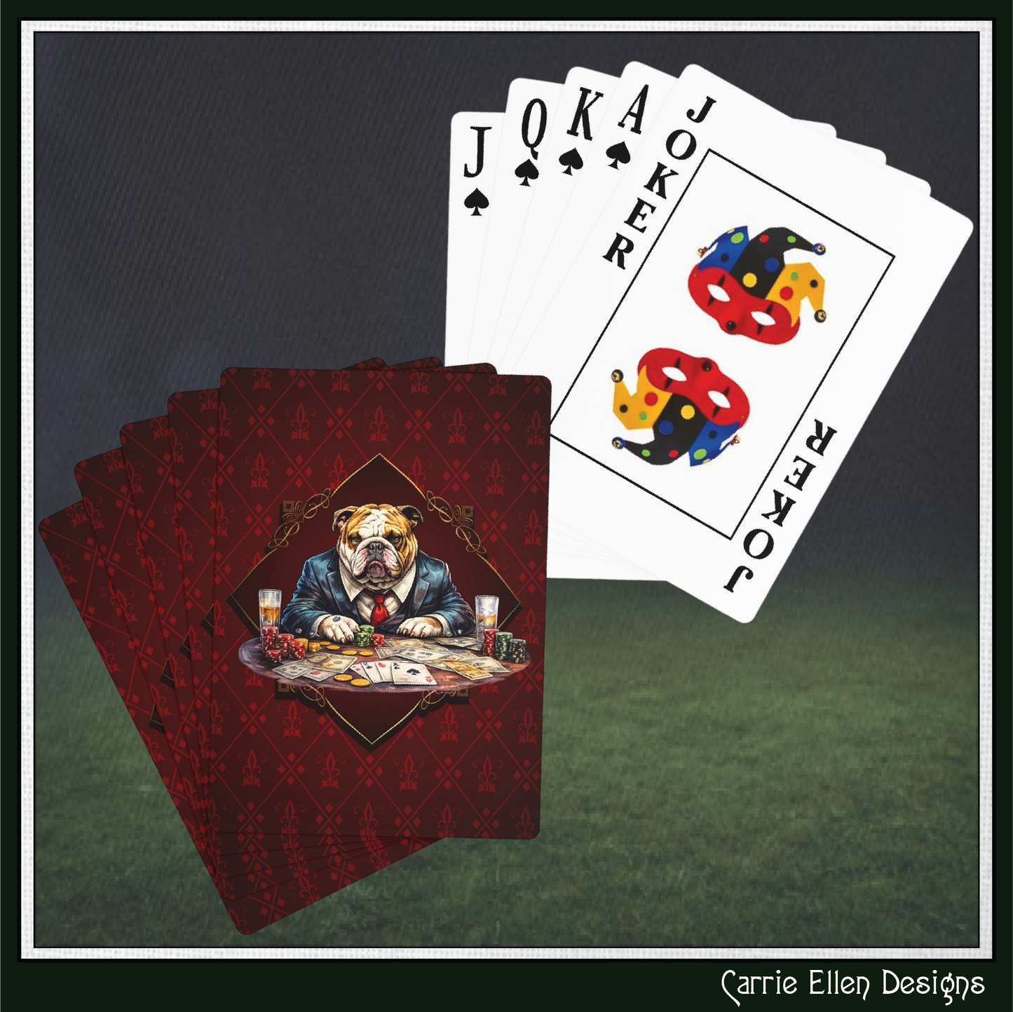 Bulldog Poker Playing Cards | Dog Casino Card Deck (4274)