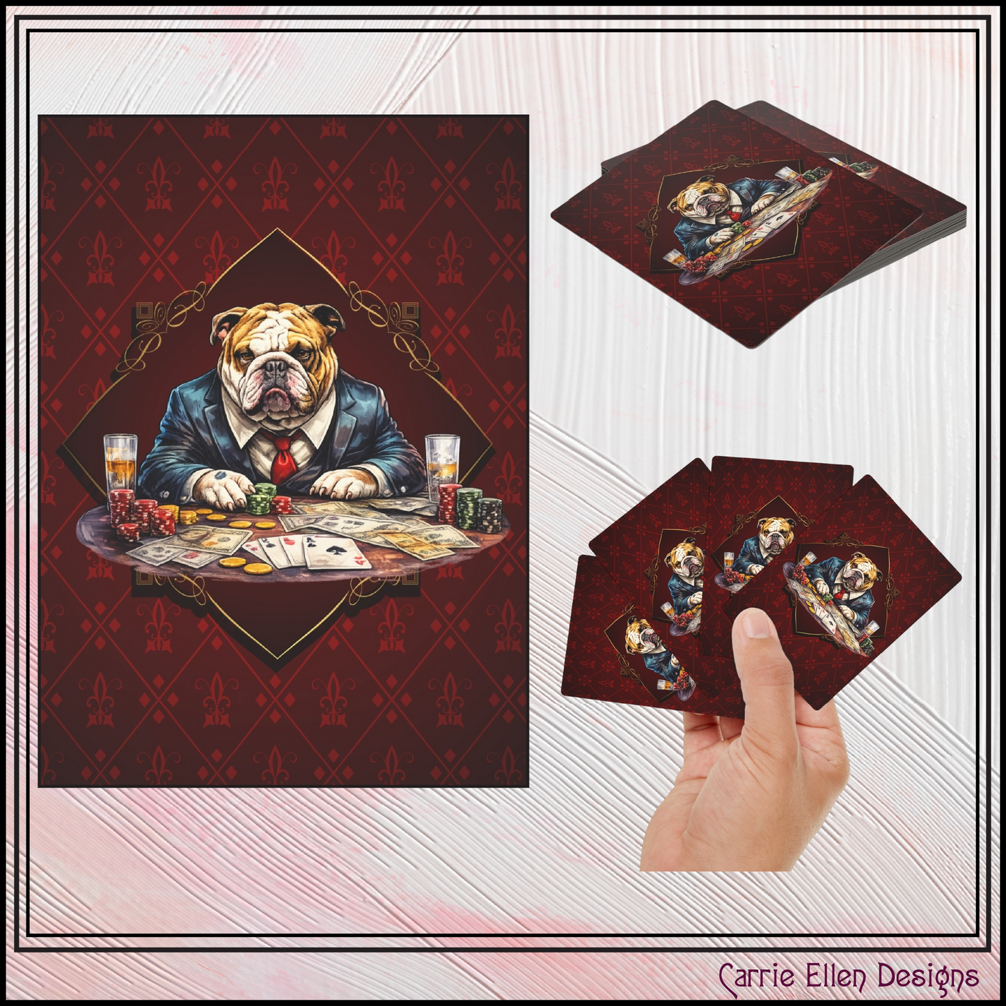 Bulldog Poker Playing Cards | Dog Casino Card Deck (4274)