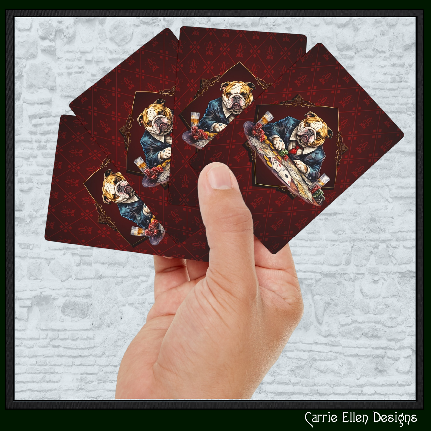 Bulldog Poker Playing Cards | Dog Casino Card Deck (4274)