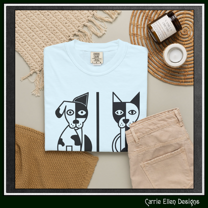 Geometric Dog Comfort Colors® T-Shirt | Minimalist Garment Dyed Tee,  10 Colors (4280)