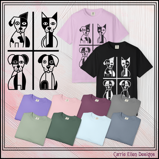 Geometric Dog Comfort Colors® T-Shirt | Minimalist Garment Dyed Tee,  10 Colors (4280)