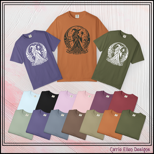 Enchanting Witch with Crystal Orb Comfort Colors T-Shirt | Mystical Witch Shirt (4281)