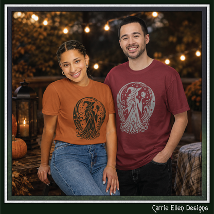 Enchanting Witch with Crystal Orb Comfort Colors T-Shirt | Mystical Witch Shirt (4281)