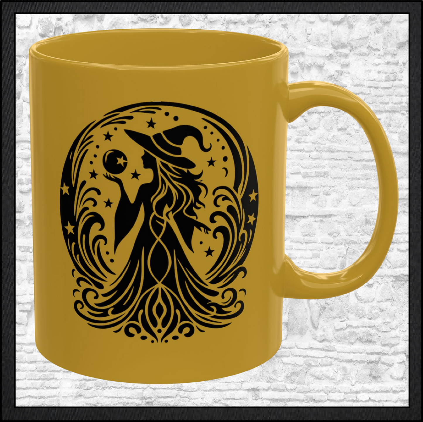 Enchanting Witch with Orb 11 oz Ceramic Mug, 8 Colors Halloween Witch Mug (4287)