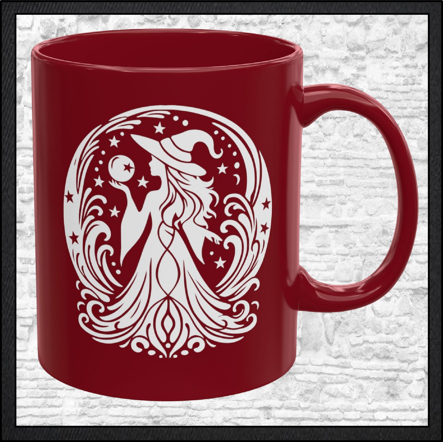 Enchanting Witch with Orb 11 oz Ceramic Mug, 8 Colors Halloween Witch Mug (4287)