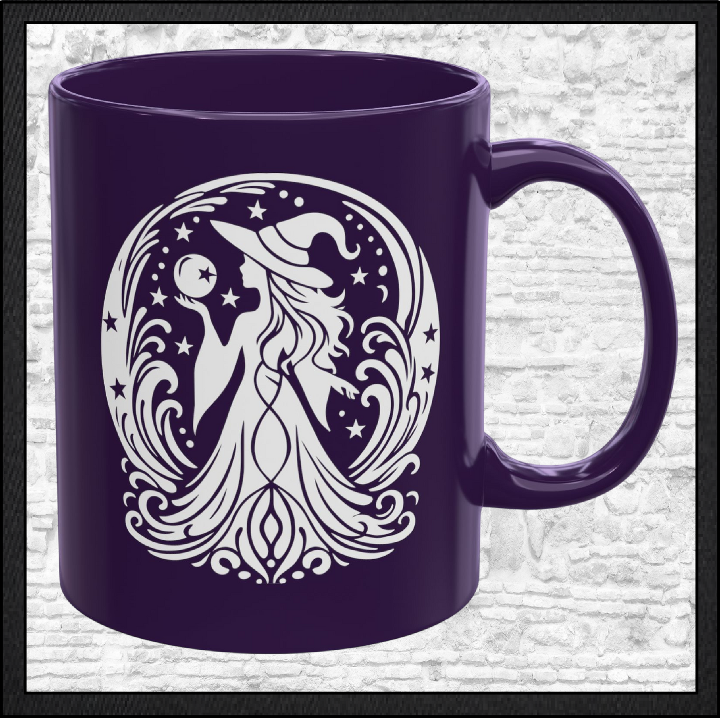 Enchanting Witch with Orb 11 oz Ceramic Mug, 8 Colors Halloween Witch Mug (4287)