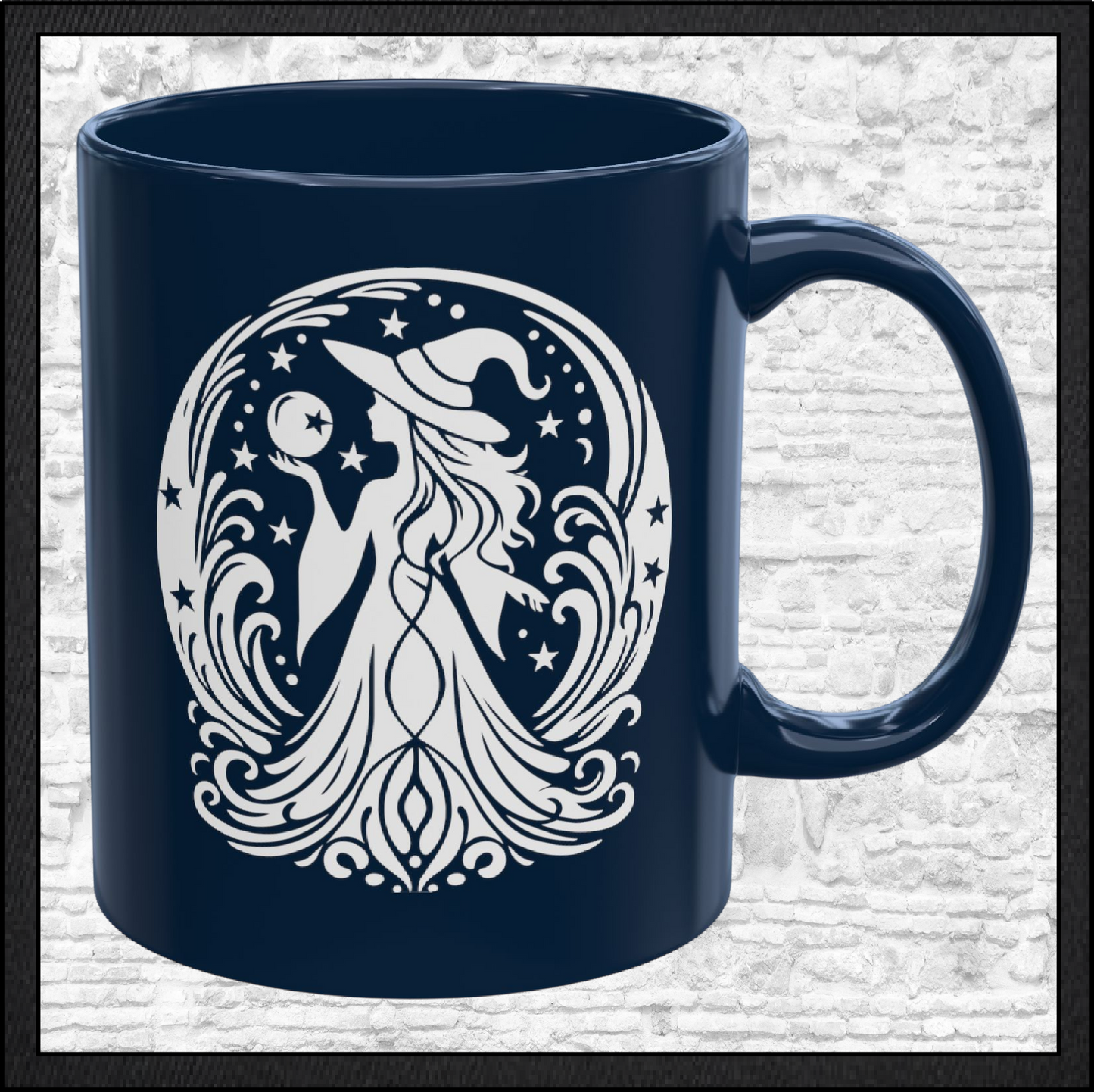 Enchanting Witch with Orb 11 oz Ceramic Mug, 8 Colors Halloween Witch Mug (4287)