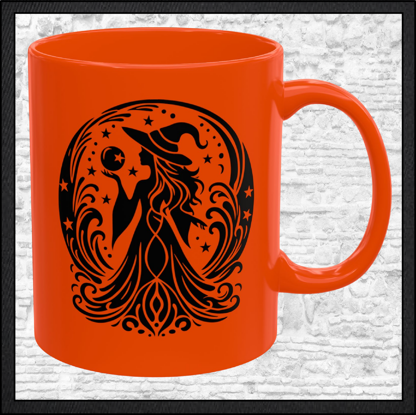 Enchanting Witch with Orb 11 oz Ceramic Mug, 8 Colors Halloween Witch Mug (4287)