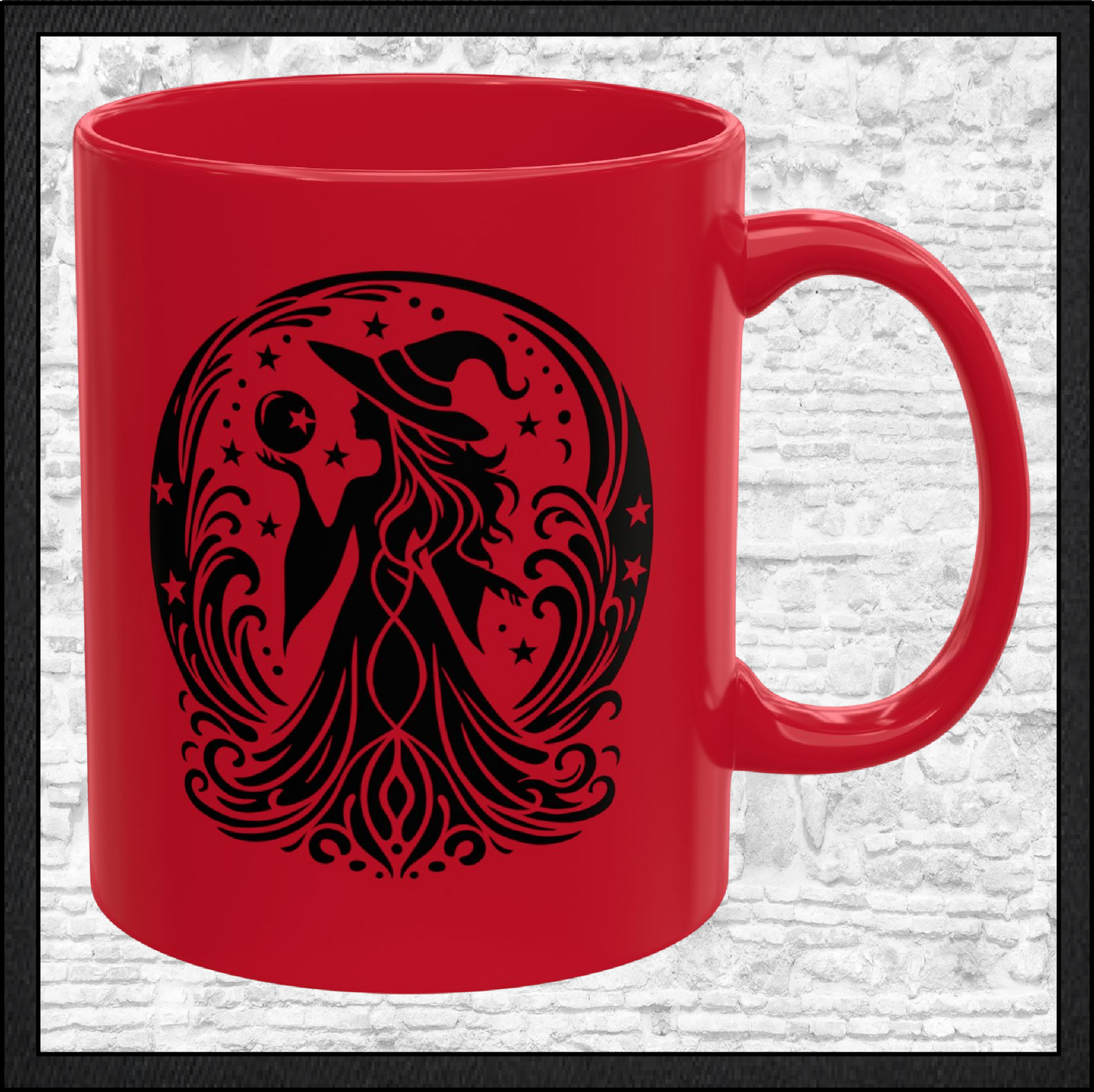 Enchanting Witch with Orb 11 oz Ceramic Mug, 8 Colors Halloween Witch Mug (4287)