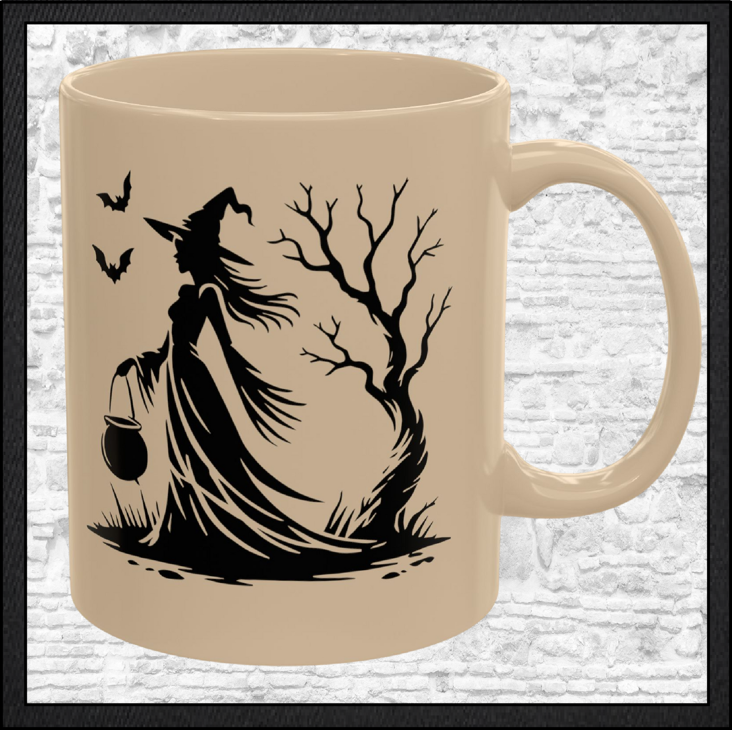 Enchanting Witch with Cauldron 11 oz Ceramic Mug, 8 Colors Halloween Witch Mug (4288)