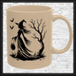 Enchanting Witch with Cauldron 11 oz Ceramic Mug, 8 Colors Halloween Witch Mug (4288)