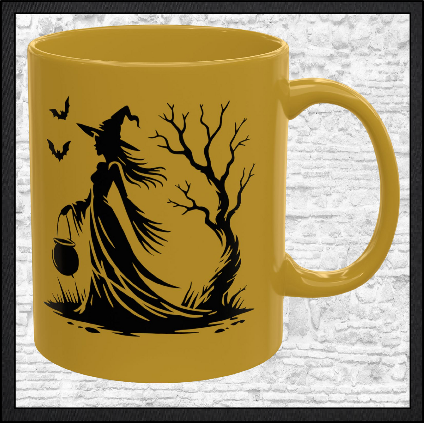 Enchanting Witch with Cauldron 11 oz Ceramic Mug, 8 Colors Halloween Witch Mug (4288)