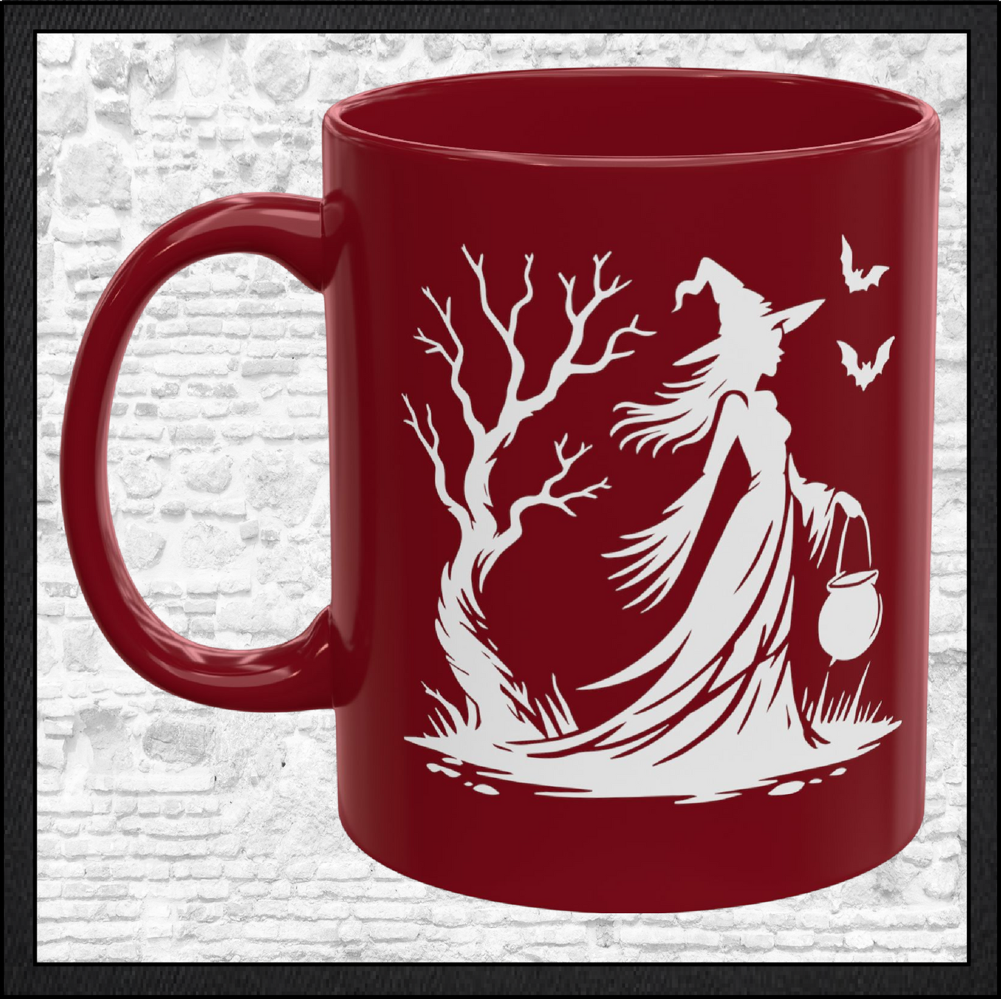 Enchanting Witch with Cauldron 11 oz Ceramic Mug, 8 Colors Halloween Witch Mug (4288)