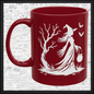 Enchanting Witch with Cauldron 11 oz Ceramic Mug, 8 Colors Halloween Witch Mug (4288)