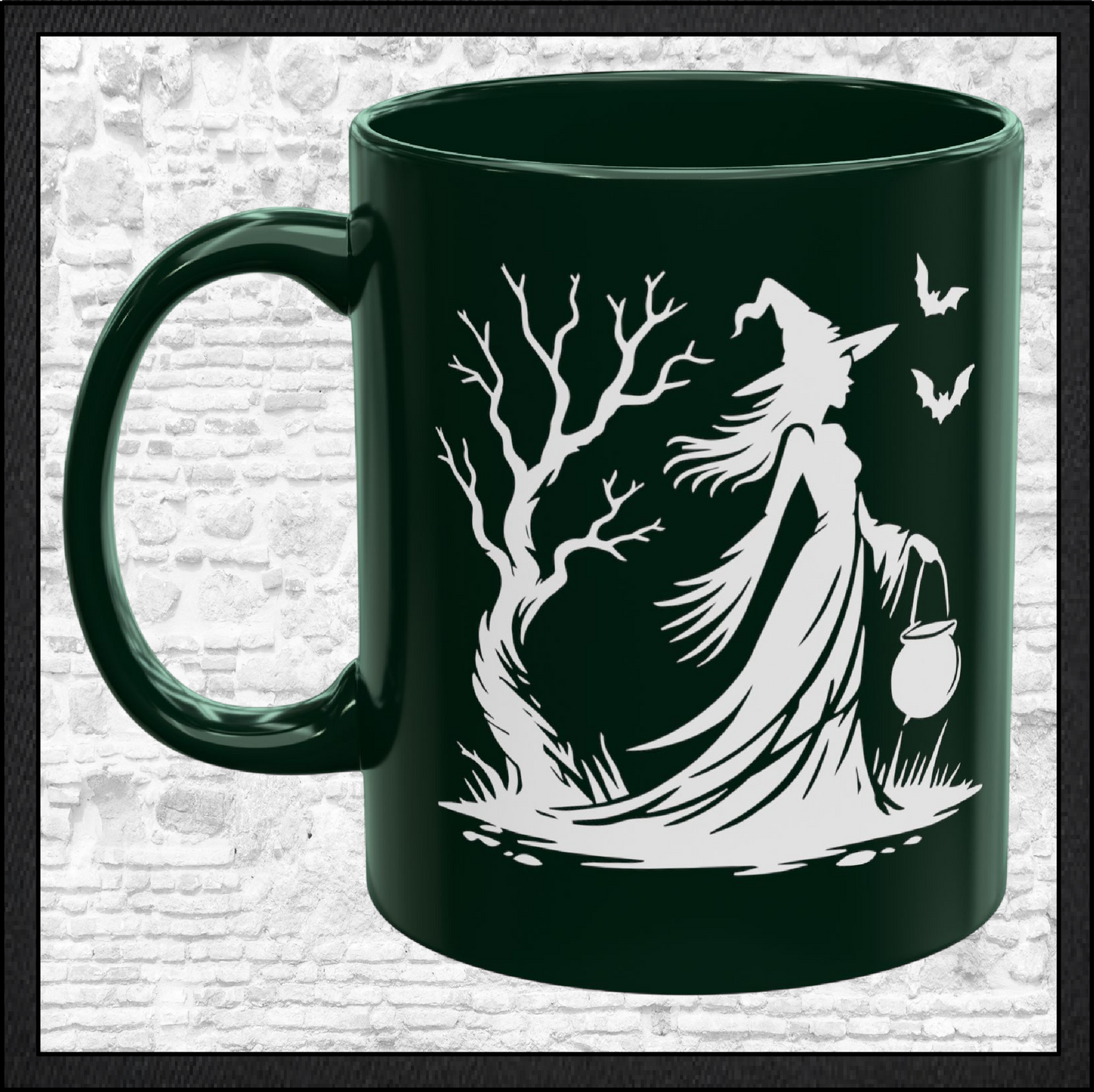 Enchanting Witch with Cauldron 11 oz Ceramic Mug, 8 Colors Halloween Witch Mug (4288)