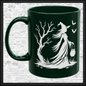 Enchanting Witch with Cauldron 11 oz Ceramic Mug, 8 Colors Halloween Witch Mug (4288)