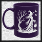 Enchanting Witch with Cauldron 11 oz Ceramic Mug, 8 Colors Halloween Witch Mug (4288)