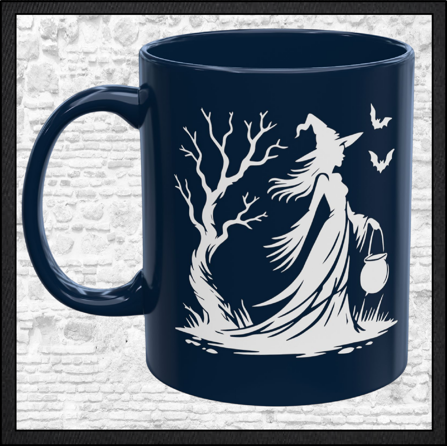Enchanting Witch with Cauldron 11 oz Ceramic Mug, 8 Colors Halloween Witch Mug (4288)
