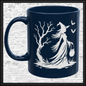 Enchanting Witch with Cauldron 11 oz Ceramic Mug, 8 Colors Halloween Witch Mug (4288)