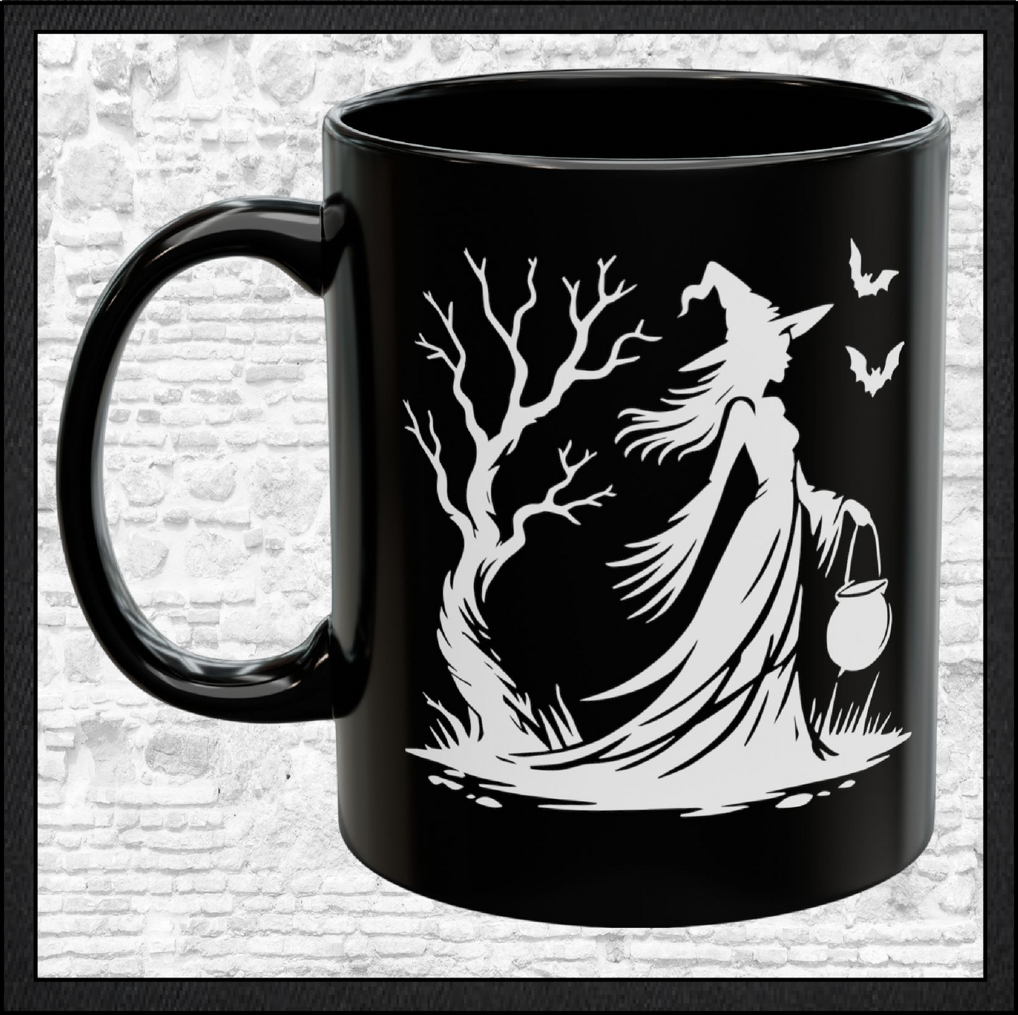 Enchanting Witch with Cauldron 11 oz Ceramic Mug, 8 Colors Halloween Witch Mug (4288)