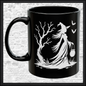 Enchanting Witch with Cauldron 11 oz Ceramic Mug, 8 Colors Halloween Witch Mug (4288)