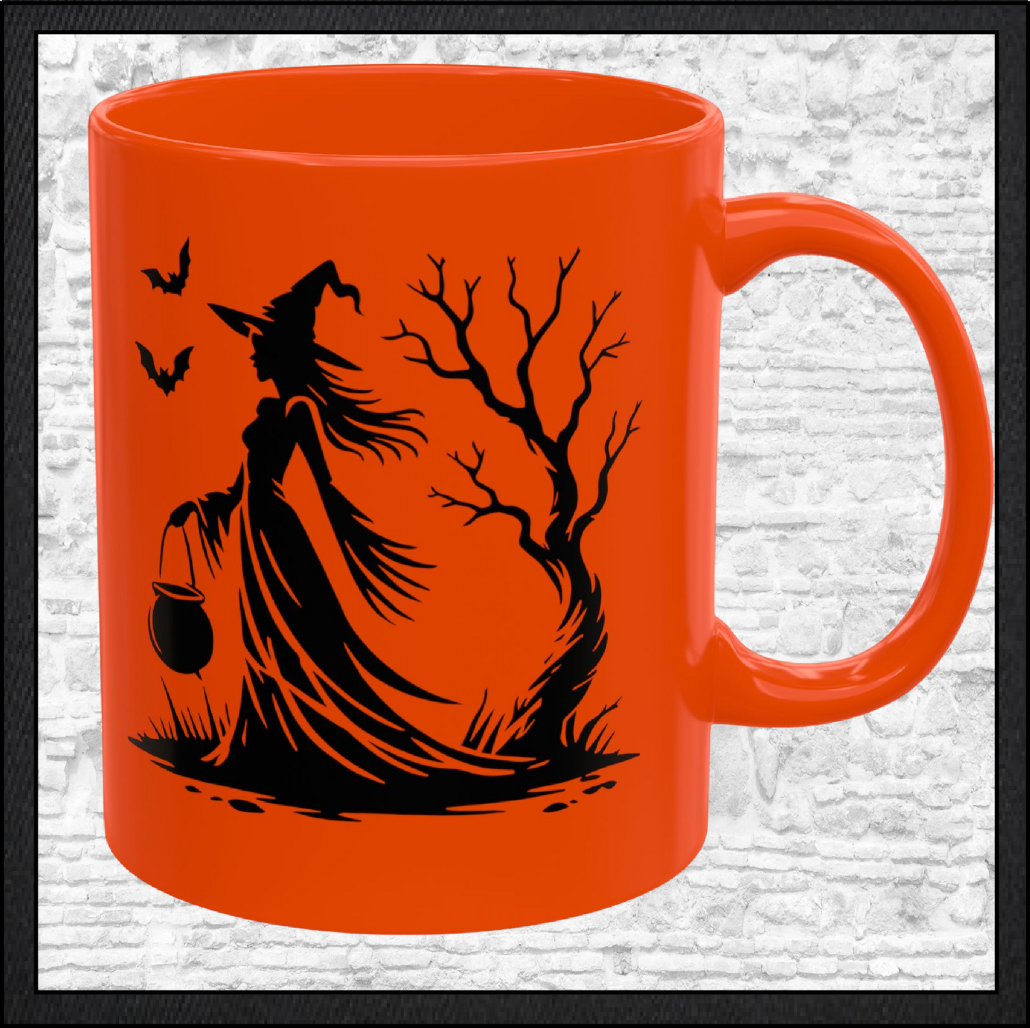 Enchanting Witch with Cauldron 11 oz Ceramic Mug, 8 Colors Halloween Witch Mug (4288)