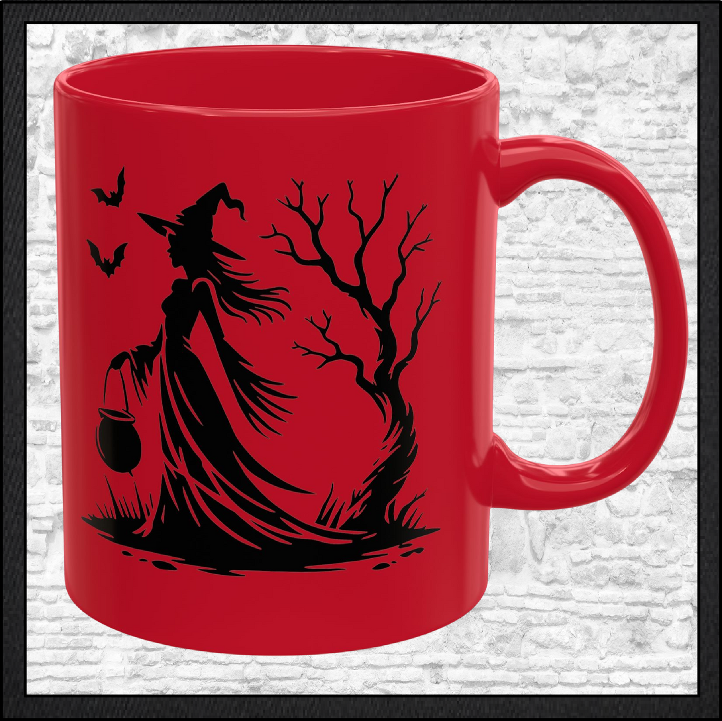 Enchanting Witch with Cauldron 11 oz Ceramic Mug, 8 Colors Halloween Witch Mug (4288)