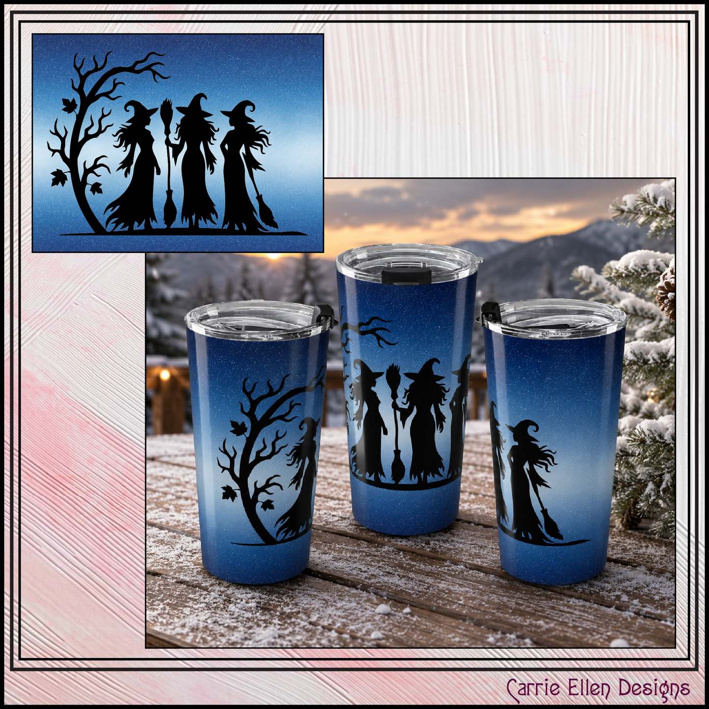 Witch Trio 20 oz Stainless Steel Tumbler | Insulated Travel Mug (4289)
