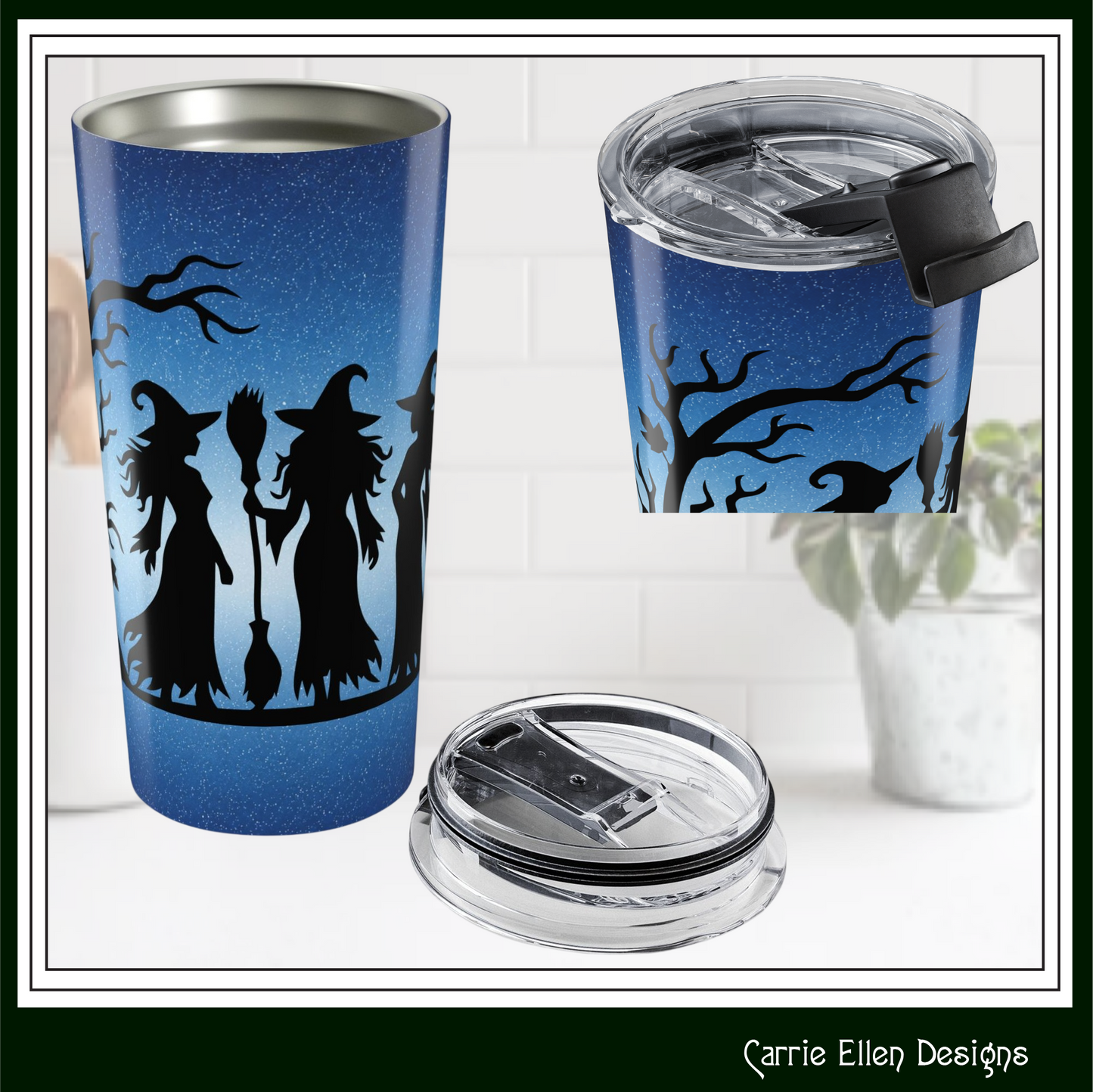 Witch Trio 20 oz Stainless Steel Tumbler | Insulated Travel Mug (4289)