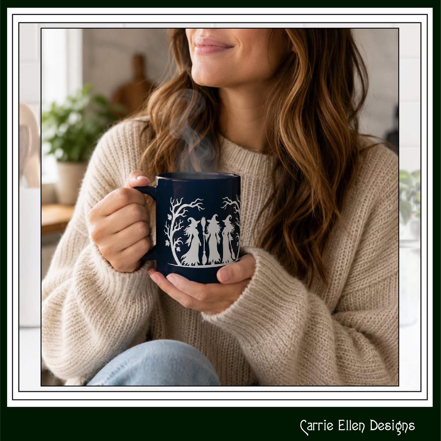 Witch Trio 11 oz Ceramic Coffee Mug | Halloween Witch Mug | 9 Color Choices (4290)