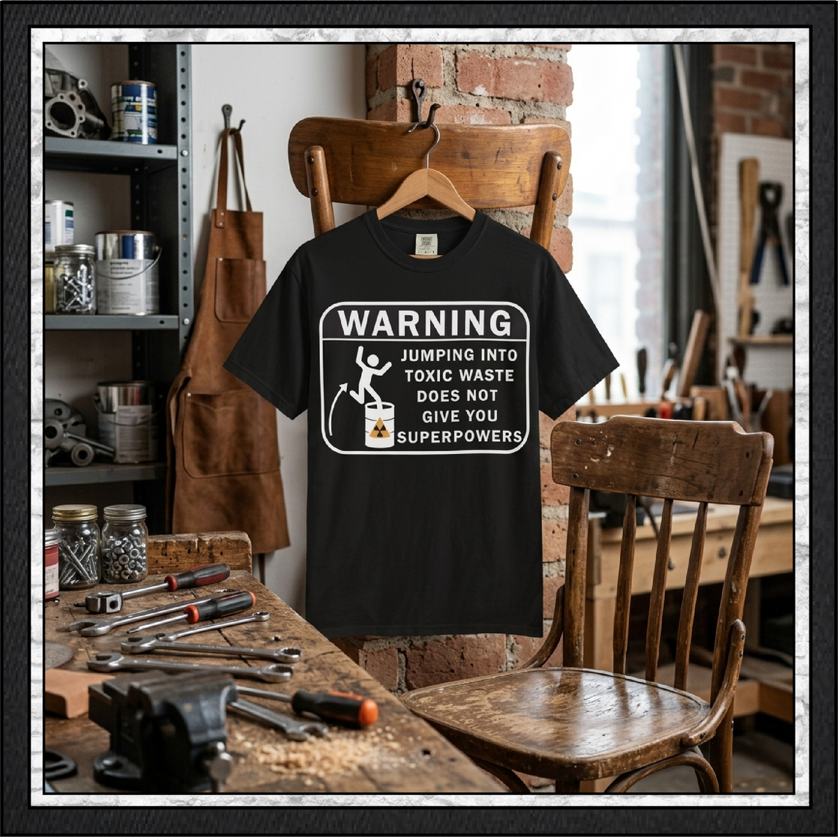 Funny Warning Jumping Into Toxic Waste Comfort Colors T-Shirt - Sarcastic Graphic Tee (4390)