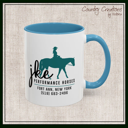 JKE Performance Horses Ceramic Color Accent Coffee Mug (3969)