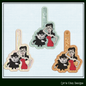 Boris and Natasha ITH Key Fob Machine Embroidery Design | Classic Cartoon Villains In-The-Hoop Project (2081)