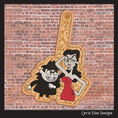 Boris and Natasha ITH Key Fob Machine Embroidery Design | Classic Cartoon Villains In-The-Hoop Project (2081)