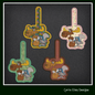 Bullwinkle and Rocky ITH Key Fob Machine Embroidery Design | Classic Cartoon Moose and Squirrel In-The-Hoop Project (2083)